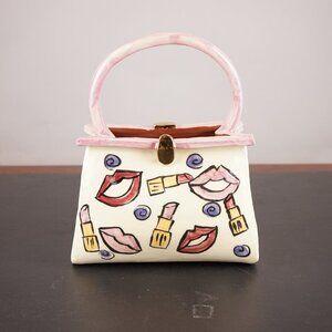 Pink Ceramic Purse Vase Sonja Picard Signed